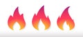 Set of gradient Fire icons of different shapes